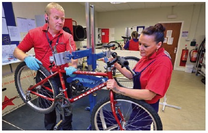 Bike repairs – one of the practical skills taught in workshops held at HMP and YOI Cornton Vale
