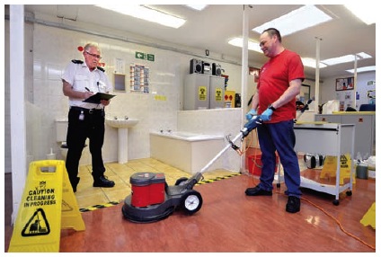 Vocational training at HMP Dumfries – in a British Institute of Cleaning Science (BICS) training workshop